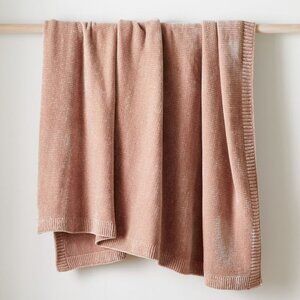 West Elm Luxe Chenille Throw, Dusty Blush